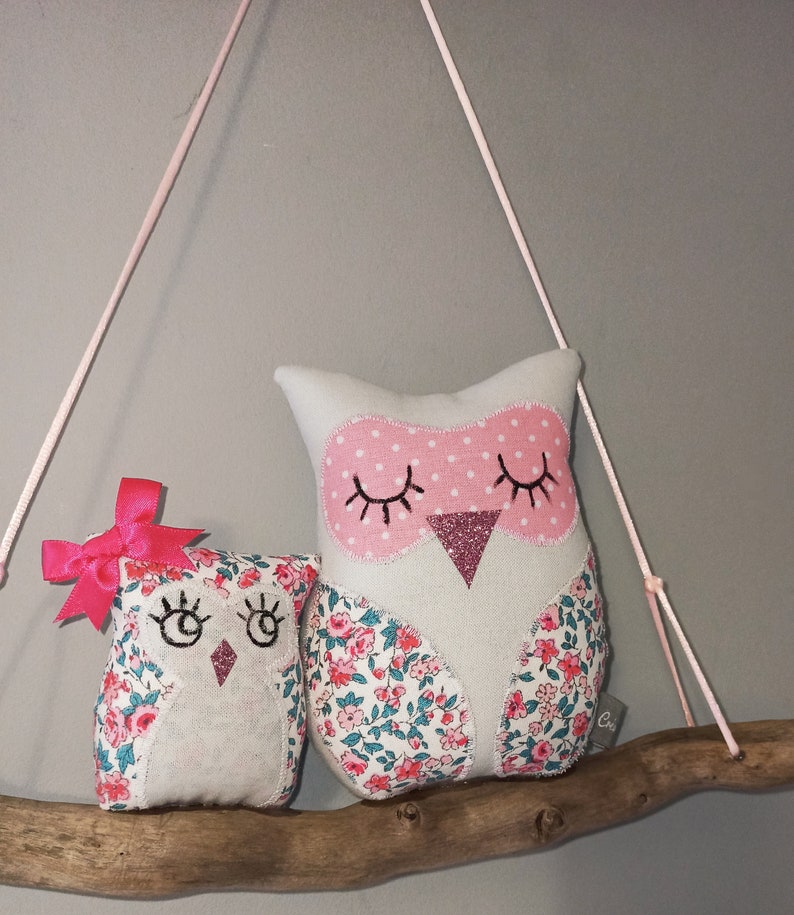 Suspension murale Chouette| bois flotté création crea'Landes