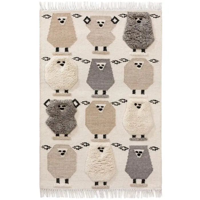 Tapis chambre enfant| tapis enfant fait main Benuta Shawn Ivoire